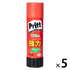 プラス スティックのり プリット ジャンボサイズ 約40g 29707 5本