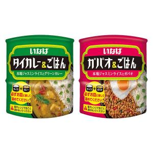 【セット品】いなば　タイカレー×ガパオ　本場ジャスミンライス付　1セット　缶詰　エスニック