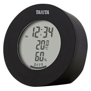 タニタ 温湿度計 時計 温度 湿度 デジタル 卓上 マグネット ブラック TT-585-BK