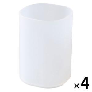 無印良品 ポリプロピレンブラシ ペンシルスタンド 約71×71×103mm 4個 良品計画