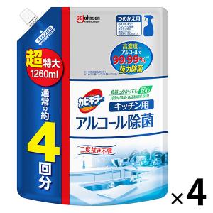 カビキラー アルコール除菌スプレー キッチン用 詰め替え用 大容量 超特大サイズ 1260ml 1セット(1個×4) 台所用除菌剤 ジョンソン｜LOHACO by アスクル