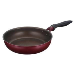 サーモス（THERMOS） デュラブルシリーズ 深型 フライパン 26cm IH対応・ガス火対応 レッド KFH-026 R 1個