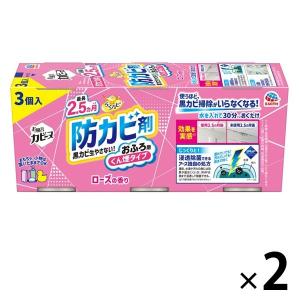 防カビ剤 カビ防止 燻煙剤 らくハピ お風呂カビーヌ くん煙タイプ ローズの香り 1パック（3個入×2パック） 掃除 アース製薬｜LOHACO by ASKUL