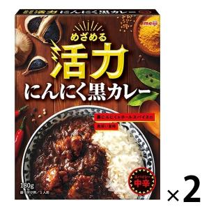 LOHACO - 明治 めざめる活力 にんにく黒カレー 中辛 1人前・180g 1