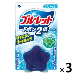 ブルーレットドボン2倍 トイレタンク芳香洗浄剤 ブルーミント 120g 1セット（3個）小林製薬
