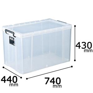 LOHACO - 【フタ式収納】 天馬 ロックス 740-3L クリア 幅44.0×奥行