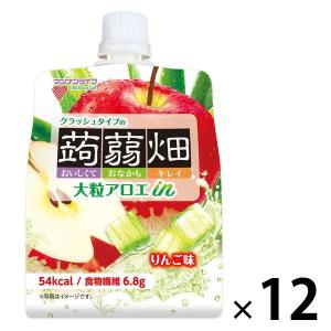 マンナンライフ 大粒アロエinクラッシュタイプの蒟蒻畑りんご味 12個　ゼリー飲料　こんにゃくゼリー