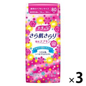 【アウトレット】ナチュラ さら肌さらり 長時間快適 80cc 羽なし24cm 16枚×3 吸水ナプキン 尿ケア 尿もれ  大王製紙【終売品】