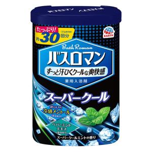 【数量限定】 入浴剤 粉末 クール バスロマン スーパークール スーパークールミントの香り 600g 1個 透明タイプ アース製薬｜