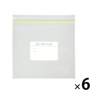 アスクル 業務用 フリーザーバッグ マチなし Mサイズ 50枚入 冷凍対応 ラベル付き 透明 1セット（300枚：1パック×6） オリジナルの商品画像