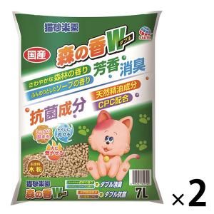 猫砂楽園 森の香ダブル 木粉 国産 トイレに流せる 燃やせる 7L 2個｜LOHACO by アスクル