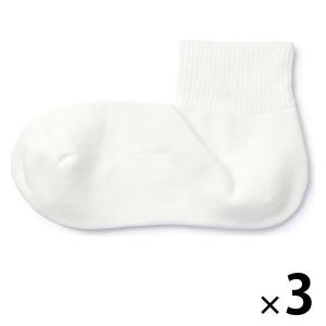 無印良品 足なり直角 口ゴムなし 足底パイル ショート丈靴下 婦人 23〜25cm オフ白 1セット（3足組） 良品計画