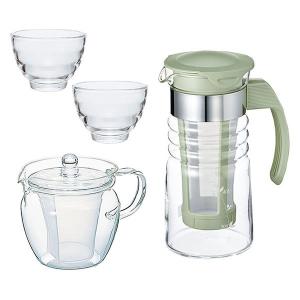 【アウトレット】HARIO （ハリオ） 4点セット 水出しポット 急須 1個 グラス 2個 1セット（4点）｜LOHACO by アスクル