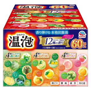 【数量限定品】入浴剤 炭酸 温泉の素 温泡 ONPO 詰め合わせ 1箱（60錠入り） 森・ゆず・桃 アース製薬