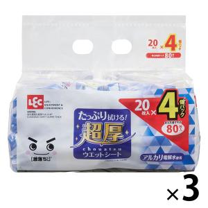 水の激落ちくん 超厚ウエットシート 1セット（1パック（20枚入×4個入）×3） レック｜LOHACO by アスクル