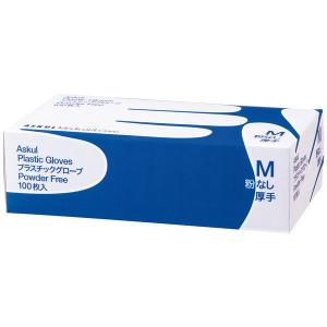 アスクル プラスチックグローブ厚手 パウダーフリー M AK2124M 1箱（100枚入）  オリジナル｜LOHACO by アスクル
