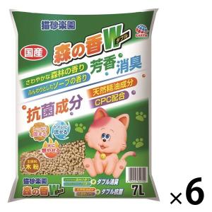 猫砂楽園 森の香ダブル 木粉 国産 トイレに流せる 燃やせる 7L 6袋｜LOHACO by アスクル