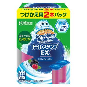 スクラビングバブル トイレスタンプ 消臭 EX リフレッシュベリー（詰め替え2本） トイレ洗剤 トイレ掃除 ジョンソン
