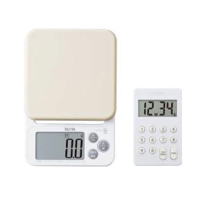 タニタ 健康習慣応援グッズ 数量限定2点セット（B）キッチンスケール 2kg KJー212＋デジタルキッチンタイマー100分計