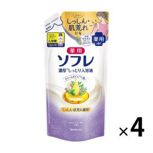 入浴剤 にごり 液体 薬用ソフレ 濃厚しっとり入浴液 ホワイトフローラルの香り 詰め替え 400mL 1セット（1個×4） 医薬部外品 アース製薬｜LOHACO by アスクル