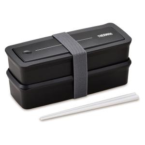 サーモス（THERMOS） フレッシュランチボックス 2段式 980ml ブラック DJS-980W BK 1個 弁当箱