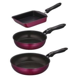 【数量限定・お得セット】 サーモス（THERMOS） デュラブルシリーズ フライパン 3点セット KFF-SET3-A レッド IH・ガス火対応 otk