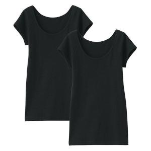 無印良品 フライス編み2枚組フレンチスリーブ 婦人 L 黒 良品計画