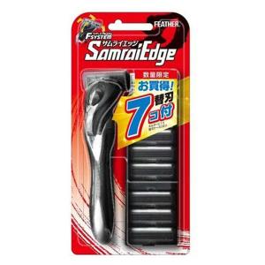 【アウトレット】フェザー安全剃刀 サムライエッジホルダー替刃7コ付 1個