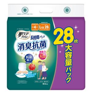 大人用紙おむつ 肌ケア アクティ 長時間パンツ 消臭抗菌プラス L〜LL 1個（28枚入） 日本製紙クレシア