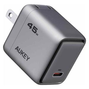 【アウトレット】AUKEY USB充電器 45W PD対応 折りたたみ式 [USB-C 1ポート]グレー PA-C2-GY 1個｜LOHACO by アスクル