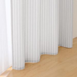 無印良品 再生ポリエステル使い ノンプリーツカーテン 幅１００×丈１７８ｃｍ用 グレーストライプ 良品計画｜LOHACO by アスクル