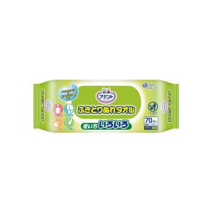 【ウェット】濡れタオル 大王製紙 アテント ふきとりぬれタオル　1箱（70枚×12パック）｜LOHACO by アスクル