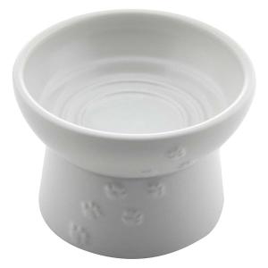 【アウトレット】ハッピーダイニング 脚付フードボウル 日本製 ホワイト 1個 猫壱 新入荷｜LOHACO by アスクル
