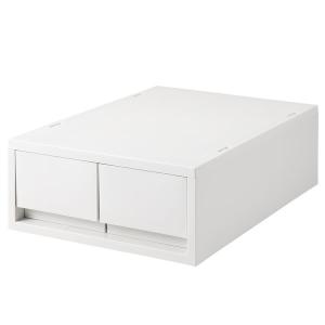無印良品 ポリプロピレン 小物収納ケース 中 引出２個 ホワイトグレー 約幅26×奥行37×高さ12cm 良品計画