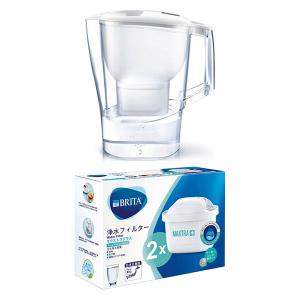 【お得セット】 ブリタ（BRITA）浄水器 ポット型 ピッチャー アルーナXL ホワイト マクストラプラス ピュアパフォーマンス カートリッジ3個付き