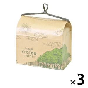 ロハコ展 ティッシュペーパー 400組（800枚）nepia krafco mini（クラフコミニ） 3個 王子ネピア アスクル・ロハコ 限定