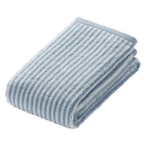 無印良品 ふっくらパイルフェイスタオル（柄） ３４×８５ｃｍ ブルーストライプ 良品計画｜LOHACO by アスクル
