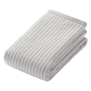 無印良品 ふっくらパイルフェイスタオル（柄） ３４×８５ｃｍ ライトグレーストライプ 良品計画｜LOHACO by アスクル