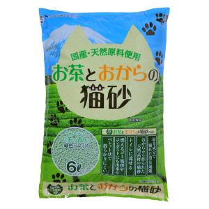 お茶とおからの猫砂 爽やかなお茶の香り 6L 1袋 常陸化工｜LOHACO by ASKUL