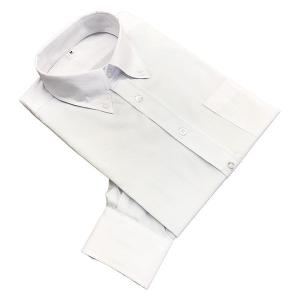 【アウトレット】ワイシャツ　長袖　紳士ボタンダウンビジネスシャツ（白ストライプ）LL イージーケア LOST-001-LL 1セット（2枚） AWJ