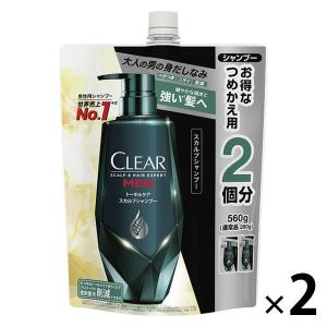 【セール】CLEAR（クリアフォーメン）メンズ スカルプシャンプー トータルケア 男性用 詰め替え 特大 560g 2個 ユニリーバ