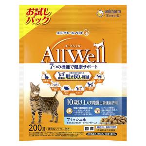 【ロハコサンプル】オールウェル 10歳以上の健康維持用 フィッシュ味 200g 国産 ユニ・チャーム キャットフード 猫 ドライ