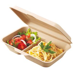 LOHACO - 未晒しバガスモールド フードパック L 仕切付 1袋（25枚入