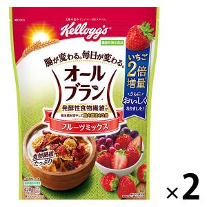 日本ケロッグ オールブランフルーツミックス 徳用 420g 2袋 機能性表示食品　シリアル　食物繊維　いちご2倍増量