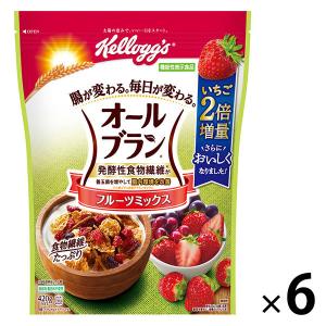 日本ケロッグ オールブランフルーツミックス 徳用 420g 6袋 機能性表示食品　シリアル　食物繊維　いちご2倍増量