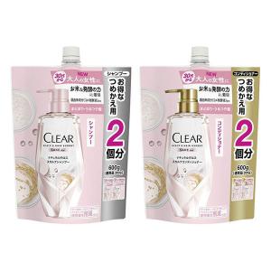クリア(CLEAR) ナチュラルグロス スカルプ シャンプー＆コンディショナー 特大 詰め替えセット 各600g　ユニリーバ