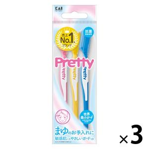 プリティーマユソリL １袋（3個入）×3個 FMLV-3P 貝印 顔用 眉カミソリ フェイス剃刀｜LOHACO by アスクル
