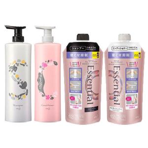エッセンシャル　寝ぐせ抑制　シャンプー＆コンディショナー　詰め替え(各340ml) ＋ スマートホルダー　Friends（フレンズ）  限定