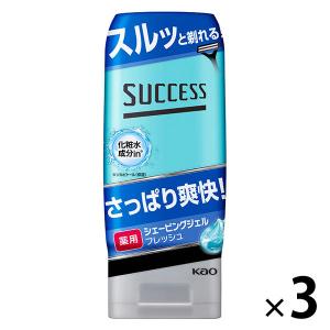 サクセス 薬用 シェービングジェル フレッシュタイプ 180g 3個 花王｜LOHACO by アスクル