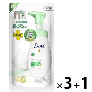 ダヴ（Dove）ニキビケア  クリーミー泡洗顔料 詰替え用 140ml　1セット (3個+1個）　ユニリーバ